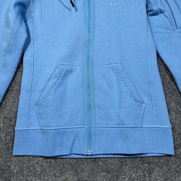 Pelle P Hoodie Womens XS Blue Knit Full Zip Pockets Hood Tie World Champ Logo - Picture 2 of 10